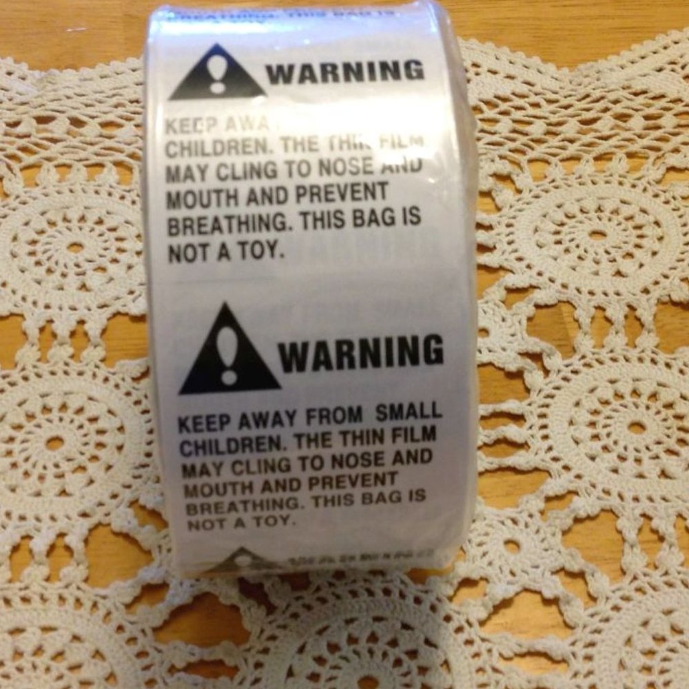 Shipping Supplies - Warning Labels for Clear Shipping Bags